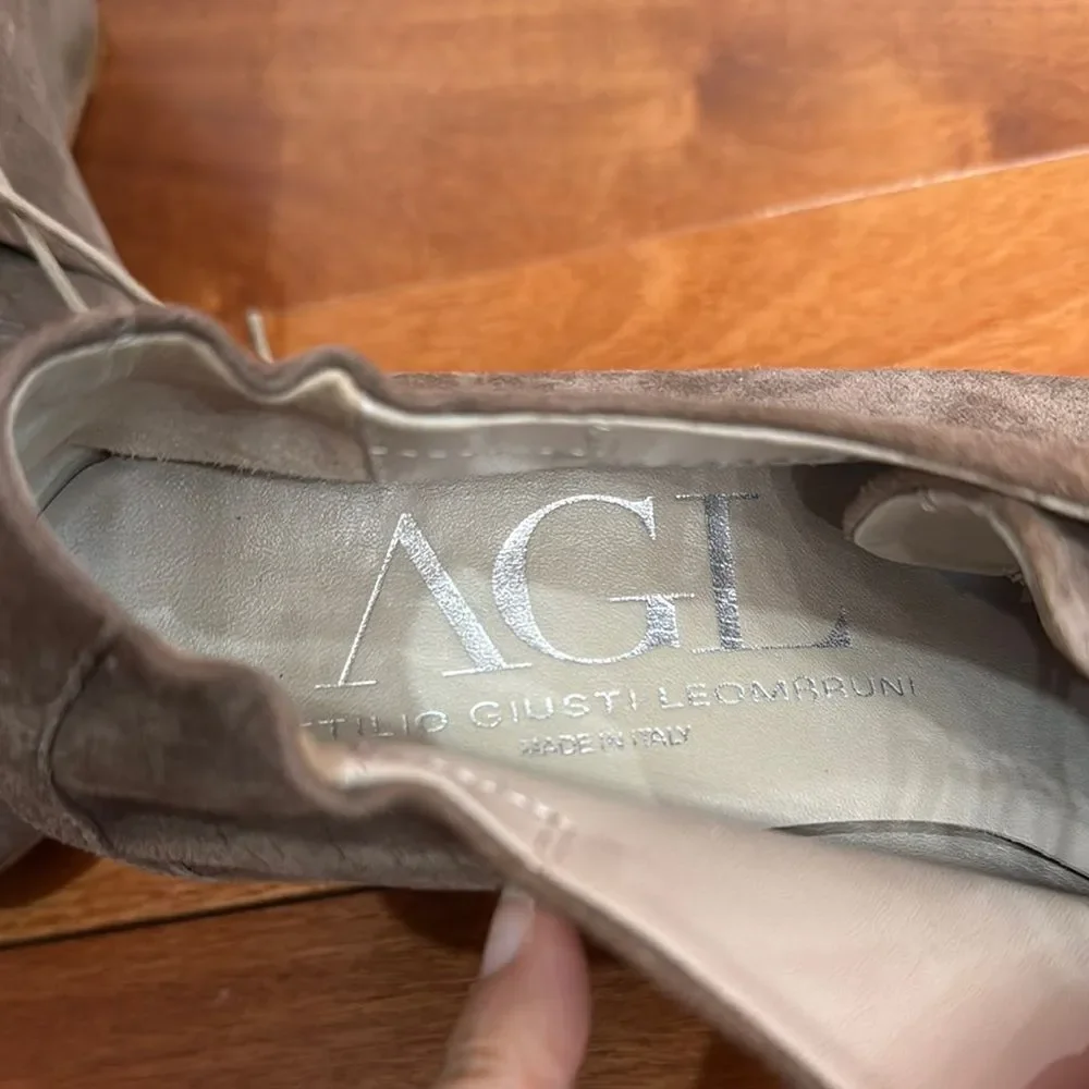 AGL Women's Desert Lace Up Wedge Heels Booties‎ Attilio Giusti Leombruni size 39